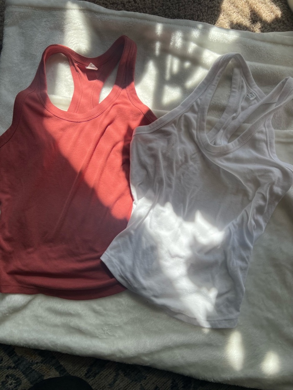 Set or Two Tall Racerback Ultralite Tank Tops